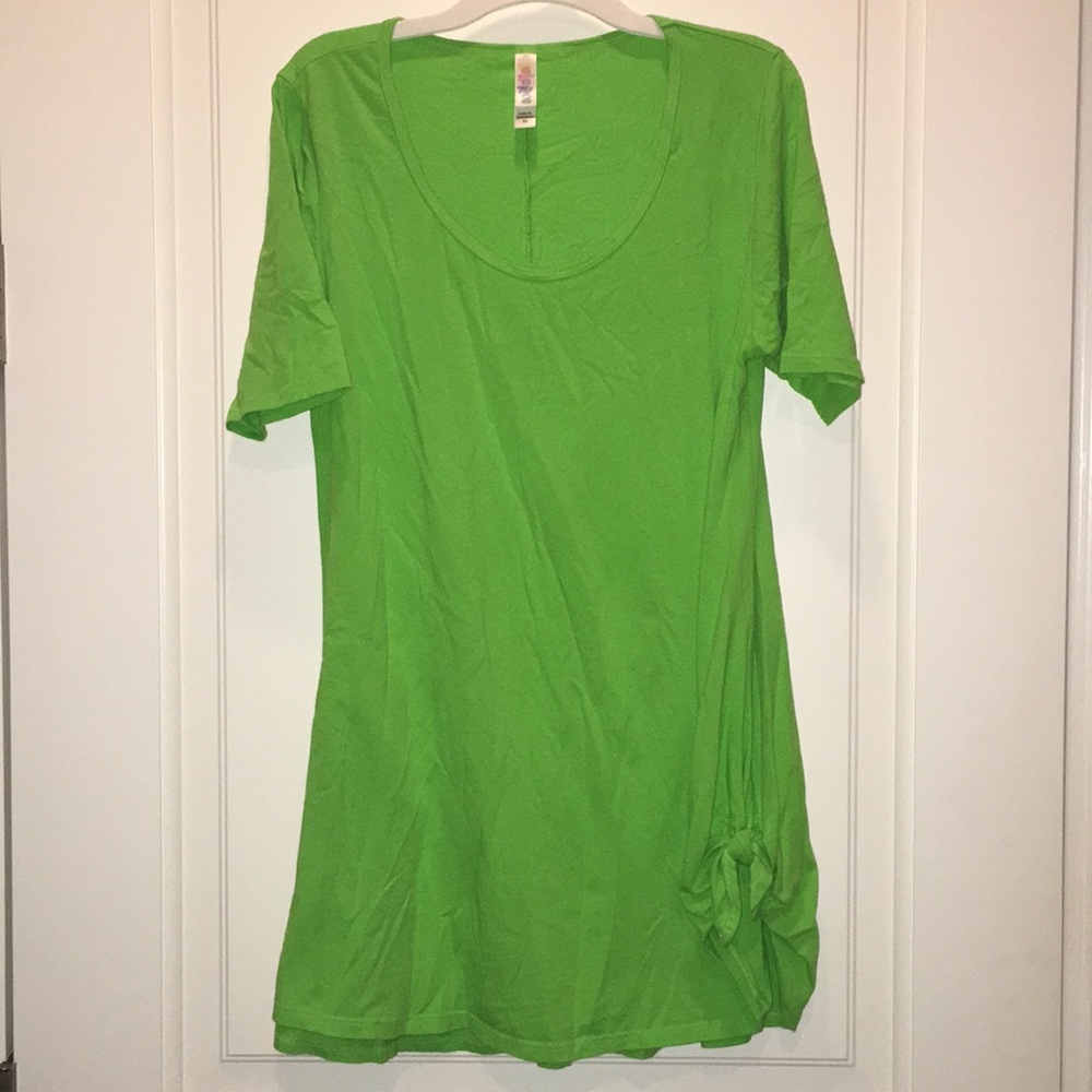 LuLaRoe Green Soft Cotton Blend Slit Sides SZ XS